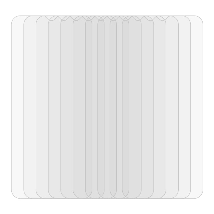 Tempered glass screen protector sheets, 10-pack, clear, rounded edges