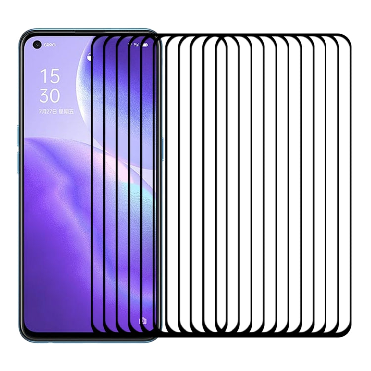 Set of 25 full-screen tempered glass protectors for OPPO Reno5, stacked clear films