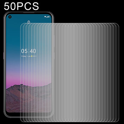 Tempered glass screen protectors, clear 2.5D rounded-edge film set (50 pcs)