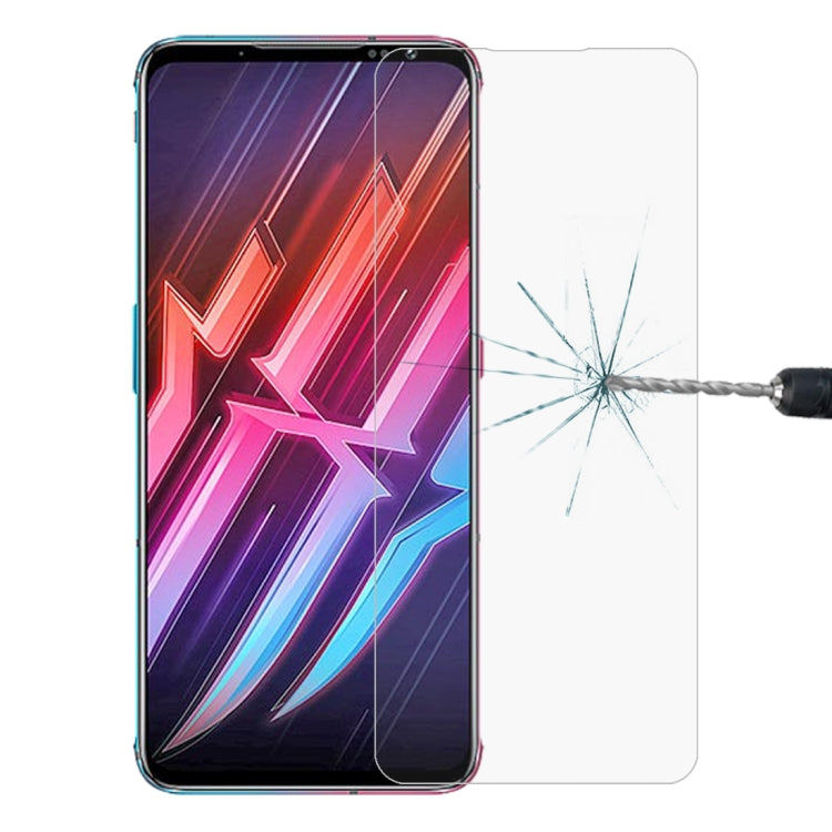 Half-screen tempered glass phone protector, clear 2.5D curved edge film.