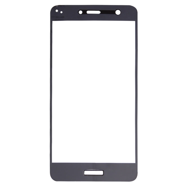 Black tempered glass screen protector, blank front panel with top and bottom cutouts