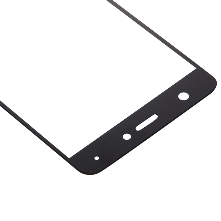 Black tempered glass screen protector edge with button cutouts and rounded corners