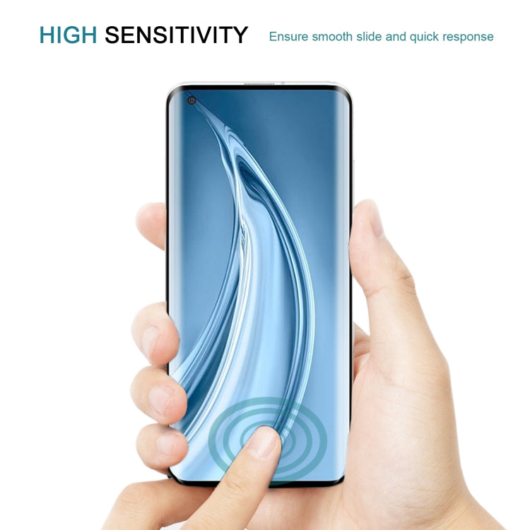 3D curved tempered glass screen protector film with finger touch on screen
