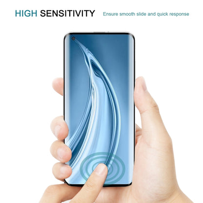 3D curved tempered glass screen protector film with finger touch on screen