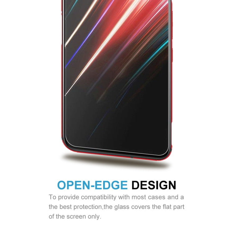 Tempered glass screen protector with open-edge design for phone case compatibility