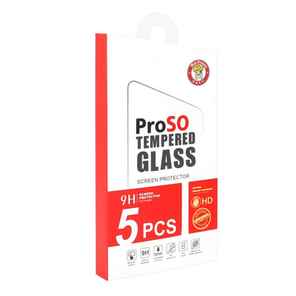 Pack of tempered glass screen protectors, 9H hardness and 5 pcs box