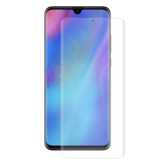 Curved full-screen PET screen protector film for a smartphone, covering the front display