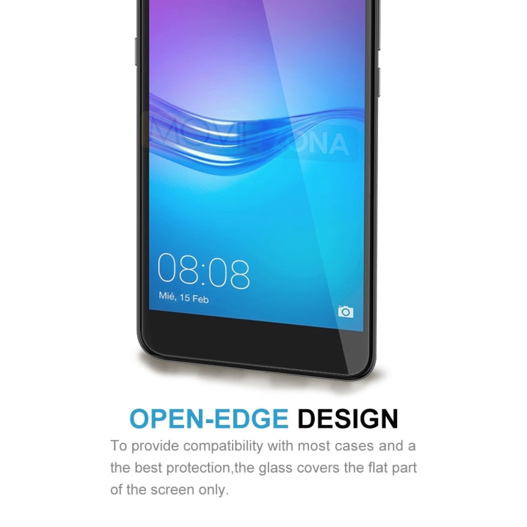 Tempered glass screen protector, 2-pack, for Huawei Y6 (2017) open-edge design on phone
