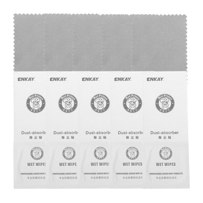 Screen prep wipes and dust-absorber pads for tempered glass screen protector