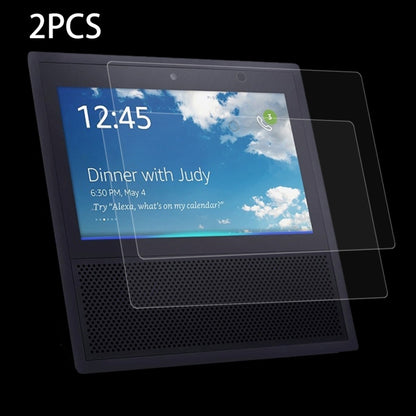 2-pack clear tempered glass screen protectors for Echo Show tablet display, full coverage
