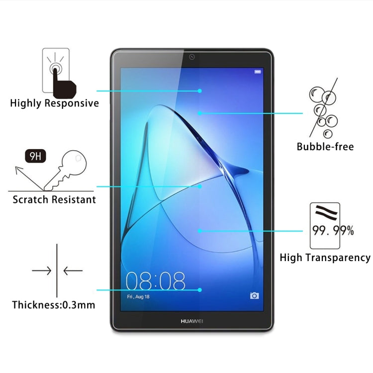 Tablet screen protector, clear 0.3 mm tempered glass, bubble-free, scratch resistant