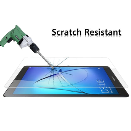 Tempered glass screen protector sheet for tablet, impact demo with shattered screen effect