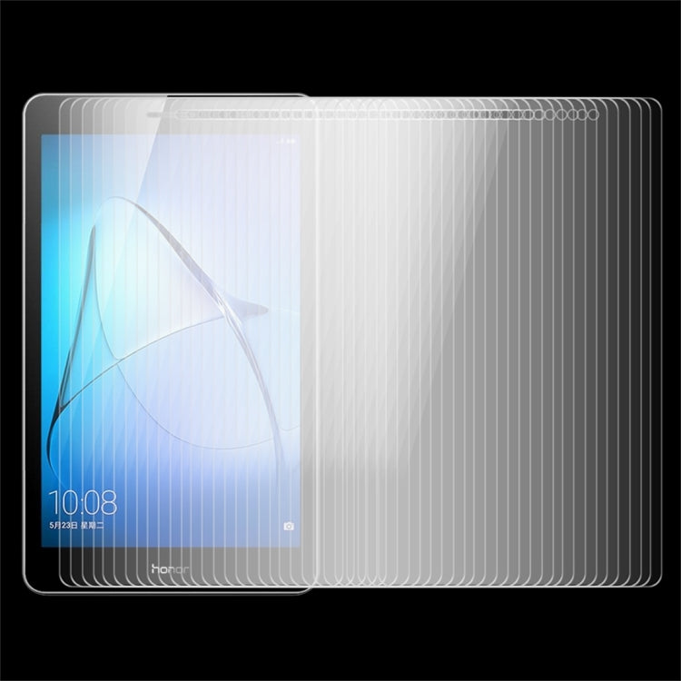 Stack of 75 tempered glass screen protectors for tablet, full-screen coverage