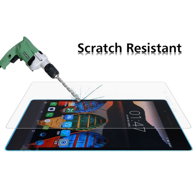 Tempered glass screen protector on tablet screen, water splash over glass surface