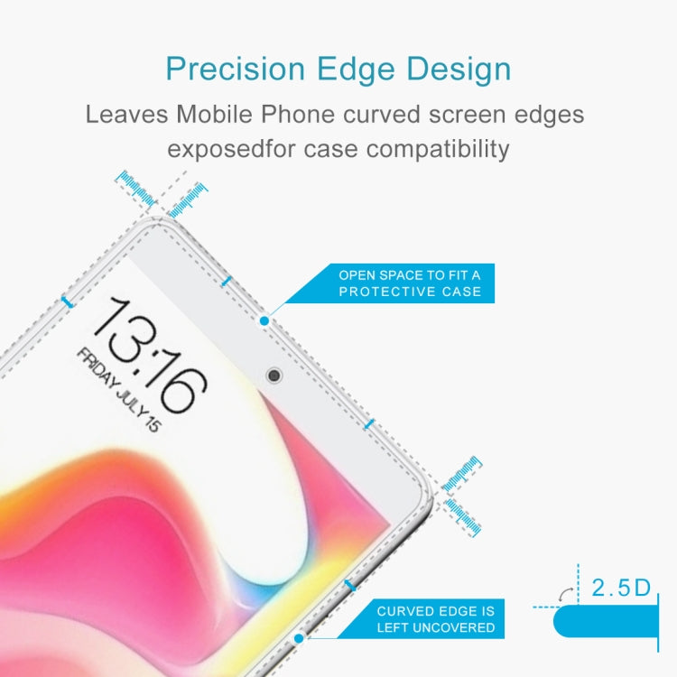 2.5D curved tempered glass screen protector with edge cutout for case compatibility