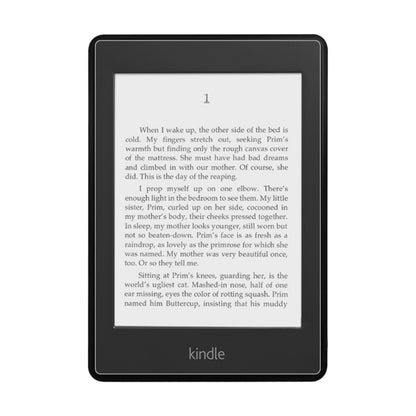 Frosted tempered glass screen protector film applied to tablet screen with clear window