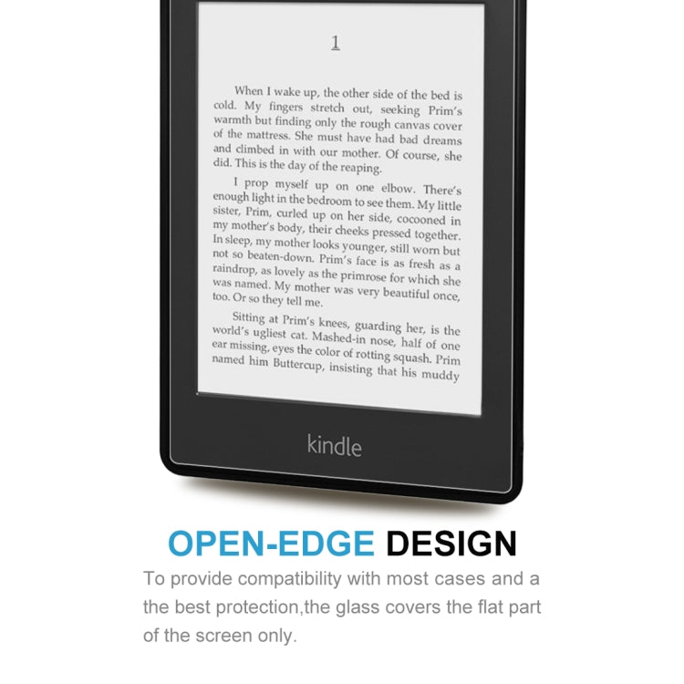 Frosted tempered glass screen protector film with open-edge design for screen-only coverage