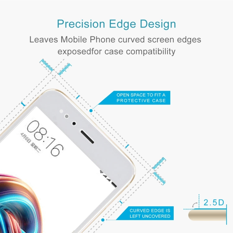 Tempered glass protector with open-edge cutout for case compatibility, curved 2.5D design