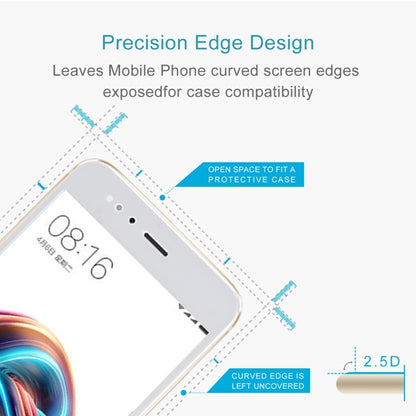 Tempered glass protector with open-edge cutout for case compatibility, curved 2.5D design