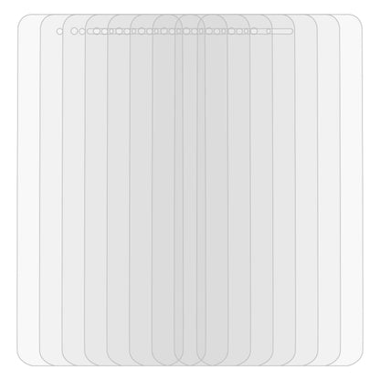 Multiple clear tempered glass screen protectors in a 50-pack set