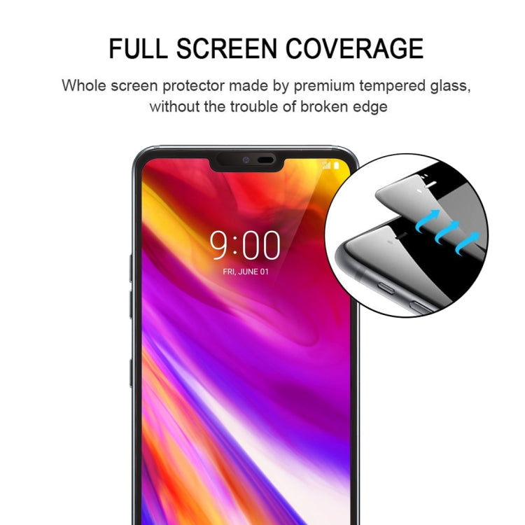 Tempered glass screen protector film with full-screen coverage cutout for LG G7 ThinQ