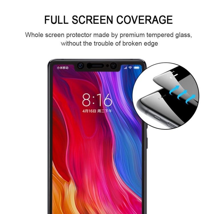 Tempered glass screen protector film with full-screen coverage for Xiaomi Mi 8 SE, black