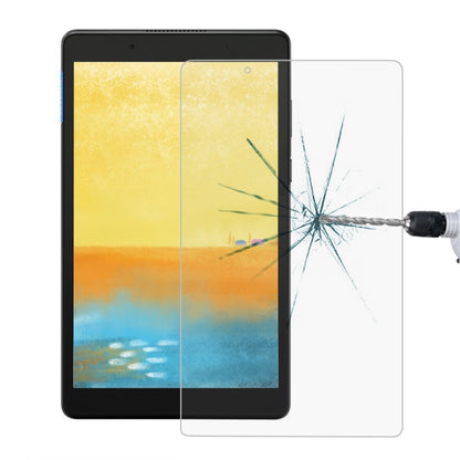Tempered glass screen protector film on black tablet screen for full coverage