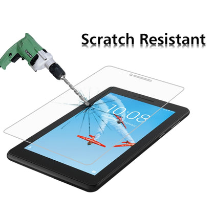 Tempered glass screen protector on tablet, scratch-resistance test with tool