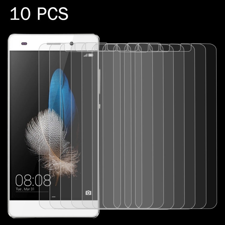 Tempered glass screen protectors (10-pack) laid over a Huawei phone screen