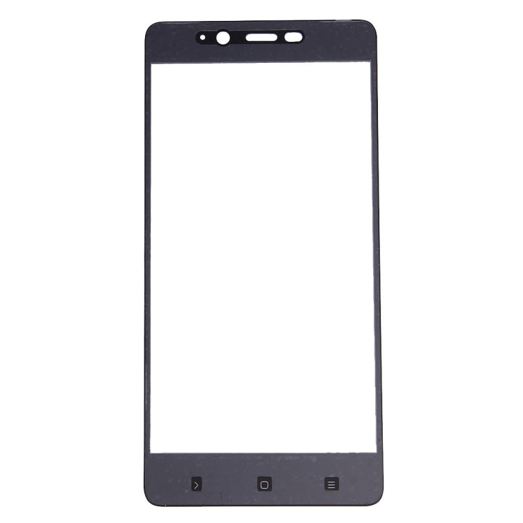 Tempered glass screen protector with black edges and bottom cutouts for phone controls