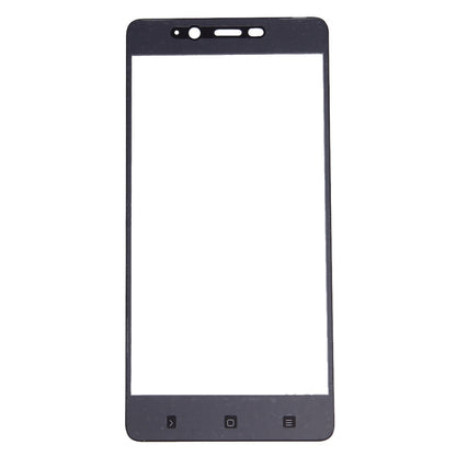 Tempered glass screen protector with black edges and bottom cutouts for phone controls