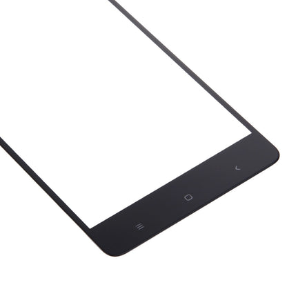 Close-up of black-edged tempered glass screen protector panel