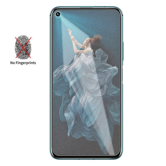 Matte frosted tempered glass screen protector covering a smartphone front