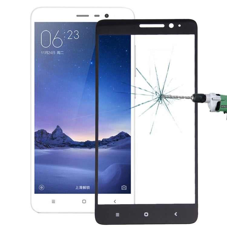 Tempered glass screen protector for Xiaomi Redmi Note 3, black, full coverage with cutouts