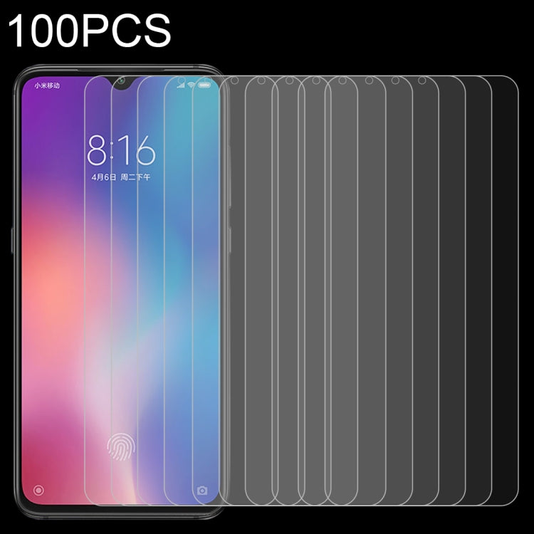 Set of 100 tempered glass screen protectors with 2.5D rounded edges
