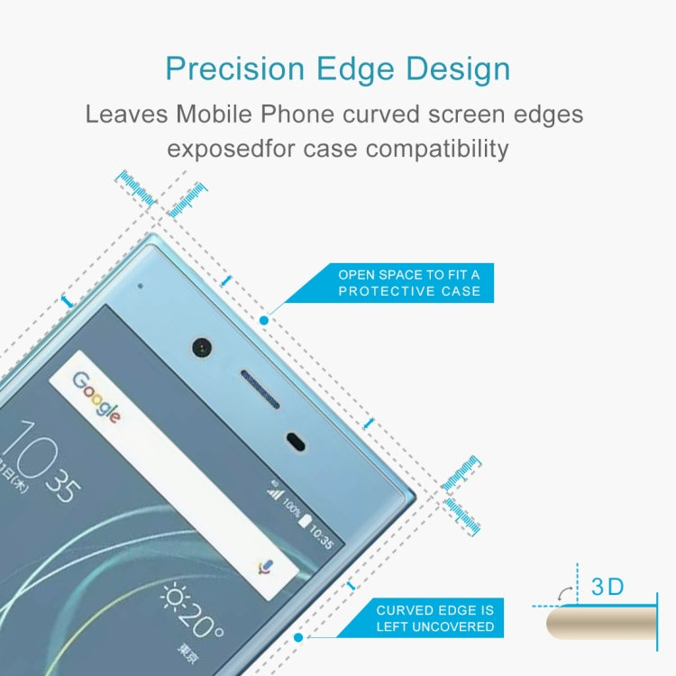3D curved tempered glass screen protector with precision edge fit for Xperia XZs
