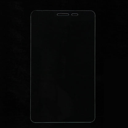 Tempered glass screen protector fitted over a tablet screen with cutouts