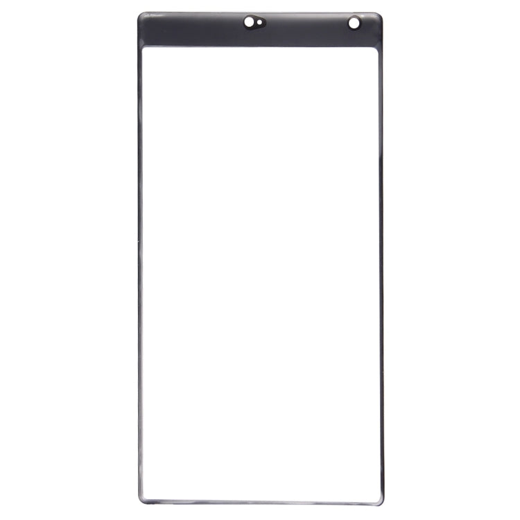 Tempered glass screen protector with speaker and sensor cutouts, black border