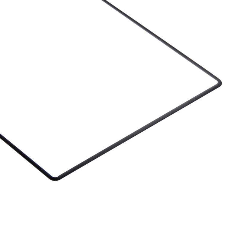 Rounded-edge tempered glass screen protector corner with thin black border