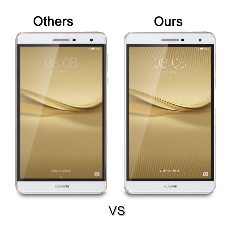 Tempered glass screen protector comparison showing full coverage on tablet display