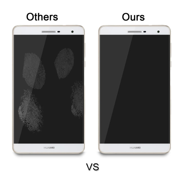 Tempered glass screen protector comparison showing high-clarity full-screen on tablet