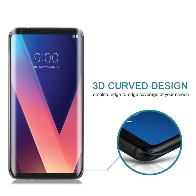 3D curved tempered glass screen protector on LG V30 with black border
