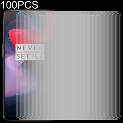 Tempered glass screen protector film set (100PCS) for OnePlus 6, clear