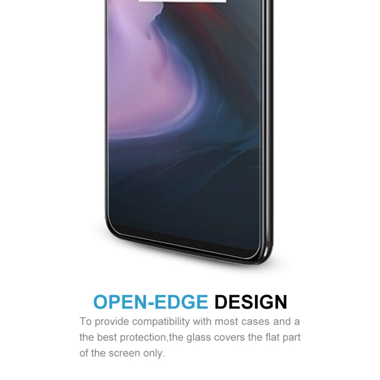 Open-edge tempered glass screen protector covers the flat screen area only