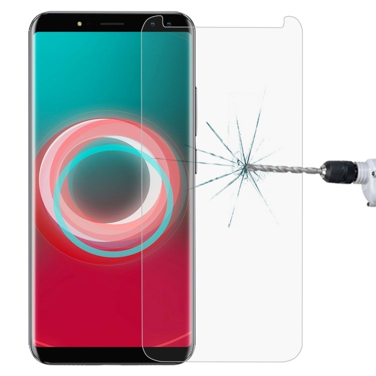 Clear tempered glass screen protector film applied on smartphone screen