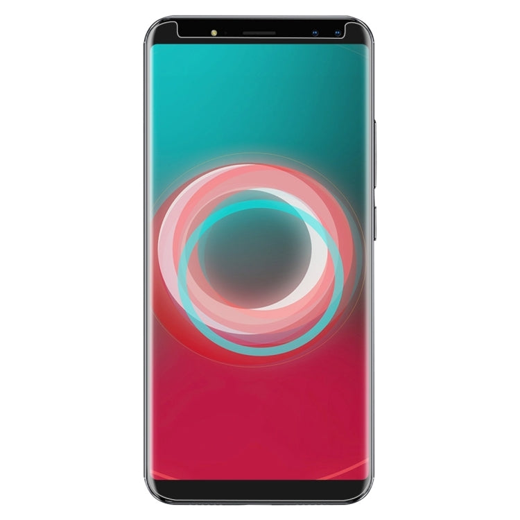 Clear tempered glass screen protector film on smartphone front