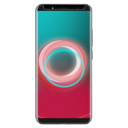 Clear tempered glass screen protector film on smartphone front