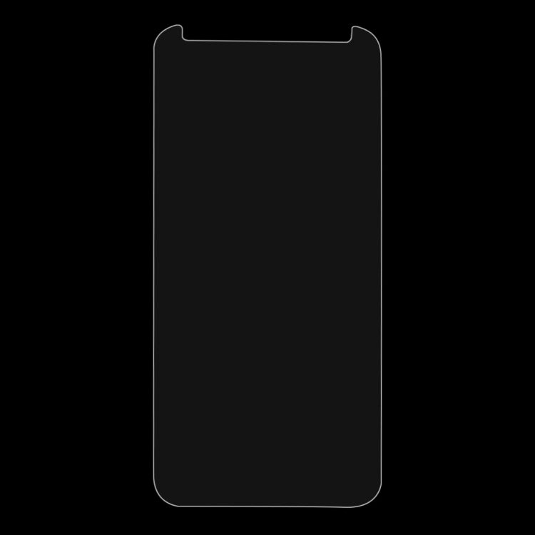 Tempered glass screen protector film for smartphone with curved top cutout