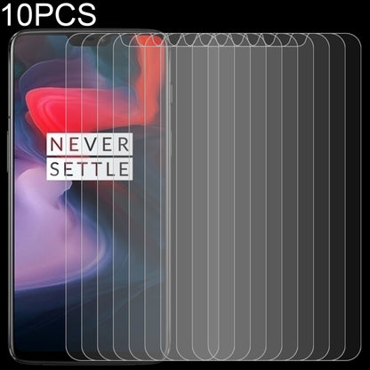 Tempered glass screen protector film set of 10 for OnePlus 6, clear 2.5D