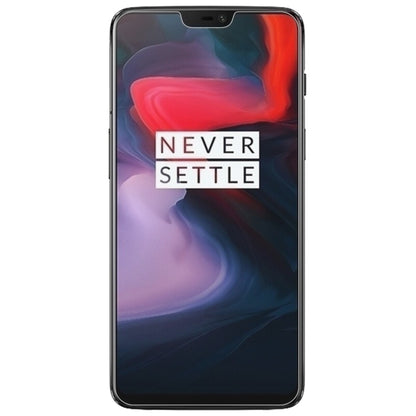 Clear tempered glass screen protector on a OnePlus 6 phone display